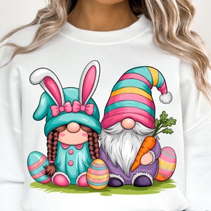 Nain de Pâques PNG, Nain de Pâques PNG, Nain de Pâques mignon png, Nain de printemps png, Couple de gnomes de Pâques png, Oeuf de Pâques png, Pâques pour enfants png