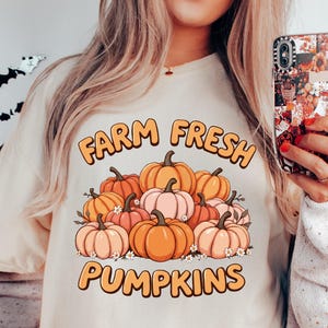 Farm Fresh Pumpkins Png, Pumpkin Patch Png, Autumn Pumpkin Png, Thanksgiving Png, Fall Farmhouse Png, Thanksgiving Decor Png, Orange Pumpkin