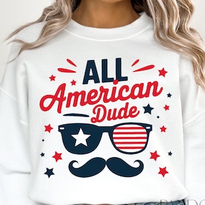 All American Dude Png, Óculos de Sol de Quatro de Julho Png, Bigode Patriótico Png, Desenho de Camisa Engraçada dos EUA Png, Dia da Independência Png, Cara dos EUA Png
