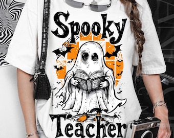 Spooky Teacher Png, Halloween Teacher Png, Ghost Teacher Clipart, Teacher Halloween Design, Halloween School Png, Teacher Fall Png