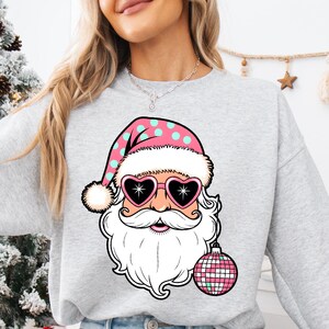 Santa Disco Christmas Png, Santa Claus Png, Christmas Png, Funny Christmas Png, Retro Christmas Png, Santa Party Png, Disco Ball Christmas