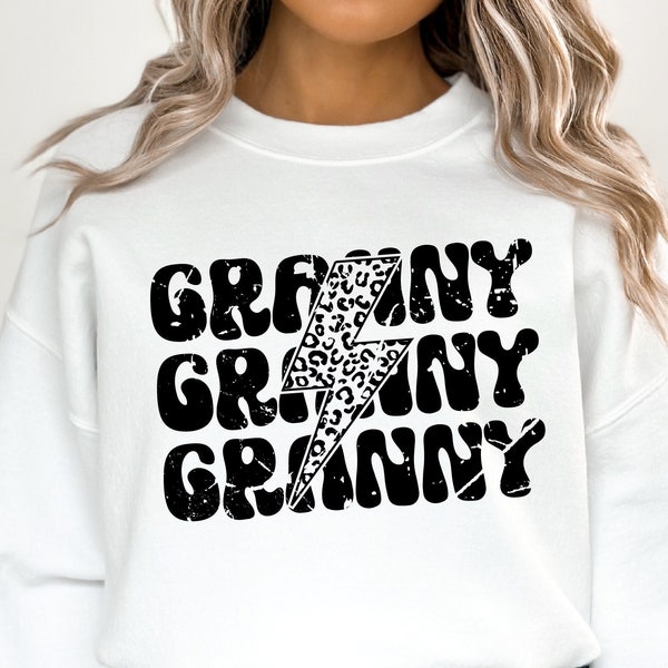Granny Svg Png, Granny Life, Gift for Grandma , Rocker Style, Distressed Leopard Print, Granny Mode Grunge Sublimation Shirt Designs Digital