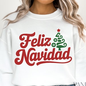 Feliz Natal Espanhol Svg Png, Feliz Navidad Svg, Natal Espanhol Svg, Navidad Svg, Feliz Natal Svg, Camisa Da Família Santa Svg Png