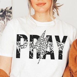 Pray Svg Png, Lightning Leopard Print, Distressed, Grunge, Christian, Bible, Jesus Sublimation or Print, Shirt Designs, DTG Instant Download