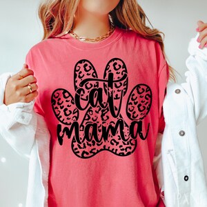 Chat maman Svg Png, conception de chemise Svg maman chat en détresse, cadeau grunge pour la fête des mères, coupe Cricut, Silhouette Eps Dxf Pdf, impressions par sublimation
