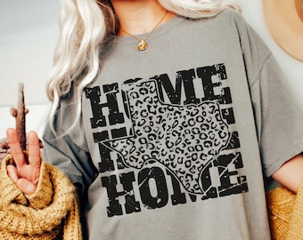 Texas SVG Png, Home Texas SVG, Texas Liebe, Distressed Texas Karte Sublimation Leopardenmuster Shirt Designs Grunge digitale Datei Sofortiger Download