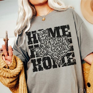 Texas Svg Png, Home Texas Svg, Texas Love, Distressed Texas Map Sublimation Leopard Print Shirt Designs Grunge Digital File Instant Download