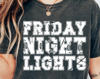 Friday Light Nights Svg Png, Design di maglia da calcio in difficoltà, File digitale di stampa a sublimazione grunge, Sport autunnali, Download istantaneo del giorno della partita