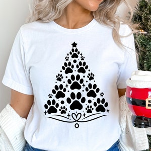 Paw Print Svg Png, Christmas Dog Mom Svg, Cat Mama Png, gesneden bestand voor Cricut of sublimatie Print, kerstboom Svg, Paw Tree Svg downloaden