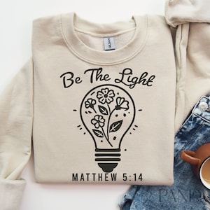 Sei das Licht, christliche Illustration, inspirierende Illustration, Glaube Zeichen, religiöses Zeichen, Bibel Vers Zeichen, positive Zitate Zeichen, motivierendes Zeichen