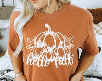 Hello Fall Svg Png, Fall-Inspired SVG Autumn Crafts DIY Fall Shirt Design, Fall Vibes Svg, Autumn Leaves Pumpkin Patch Svg Pumpkin Lover Svg