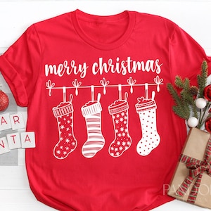 Merry Christmas Svg, Christmas Ornament Svg, Christmas Socks Svg Cut, Cricut, Shirt Design, Digital File Vector Clipart Instant Download