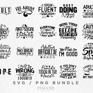 Funny Svg Bundle, Sarcastic Svg Png Bundle, Sassy Svg Cut, Cricut ...