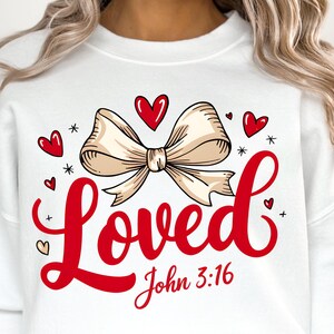 Christian Valentines png, Loved John 3:16 png, schattige Valentijn png, XOXO png, retro valentijn png, valentijnsstrik png, ontwerp liefdessublimatie