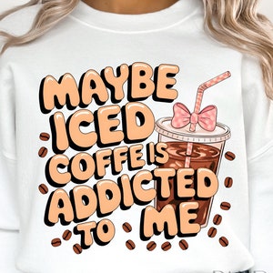 Iced Coffee Png, Coffee Lover Digital Art, Iced Coffee Sublimation, Coffee Lover Png, Iced Coffee Digital Download, Retro Png, Summer Png