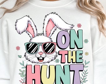 On The Hunt Png, Easter Png, Easter Bunny Png, Easter Egg Png, Hunter Png, Egg Hunter Png, Easter Bunnies Png, Retro Easter Png