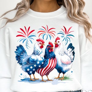 Poulet patriotique png, coq du 4 juillet, drapeau américain png design poulet, poulet rouge blanc bleu png, fête de l'indépendance png, poulet png