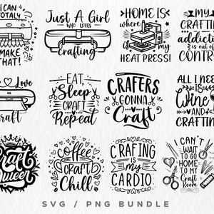 Crafter Svg Bundle, Crafting Png, Crafting Quotes Svg Pack, Craft Svg Cut, Cricut, Craft Room Svg Quotes and Sayings, Commercial, Instant