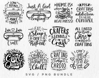 Crafter Svg Bundle, Crafting Png, Crafting Quotes Svg Pack, Craft Svg Cut, Cricut, Craft Room Svg Quotes and Sayings, Commercial, Instant