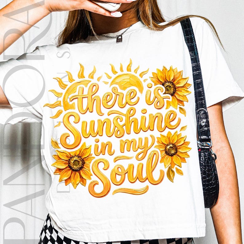 There Is Sunshine In My Soul Png, Christian Sunflower Design T-Shirt, Inspirational Bible Verse Graphic Download image 9