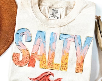 Salty Png, Summer Beach Shirt Design, Salty Beach Babe Graphic, Coastal Vacation Sublimation Png, Trendy Summer Aesthetic