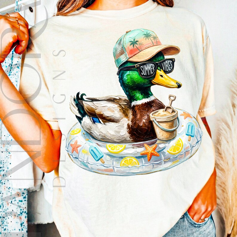 Funny Duck Float Png, Summer Vibes Pool Duck Design for Beach Shirts ...