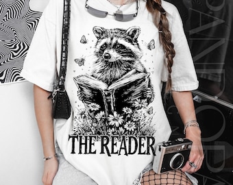 The Reader Png, Reading Raccoon Png, Book Lover Animal Png, Raccoon With Book Png, Introvert Reader Png, Raccoon Reading Png, Bookish Png
