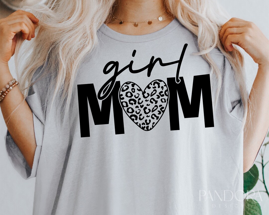 Girl Mom Svg Png, Leopard Cheetah Print With Heart Gift for Mom Svg ...