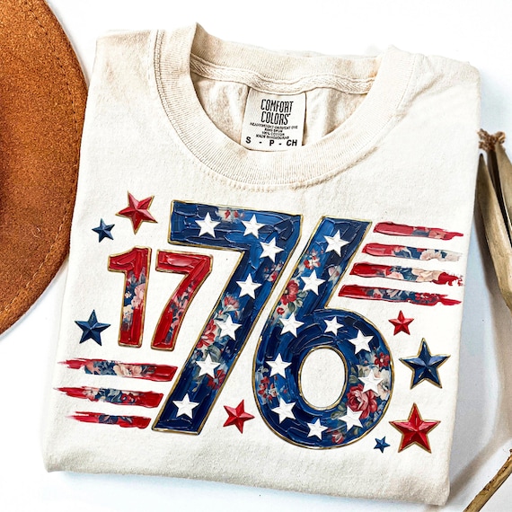 1776 Png, 4th of July 1776 Png, Patriotic 1776 Shirt Design, Red White Blue PNG, Independence Day Sublimation, Floral USA Png