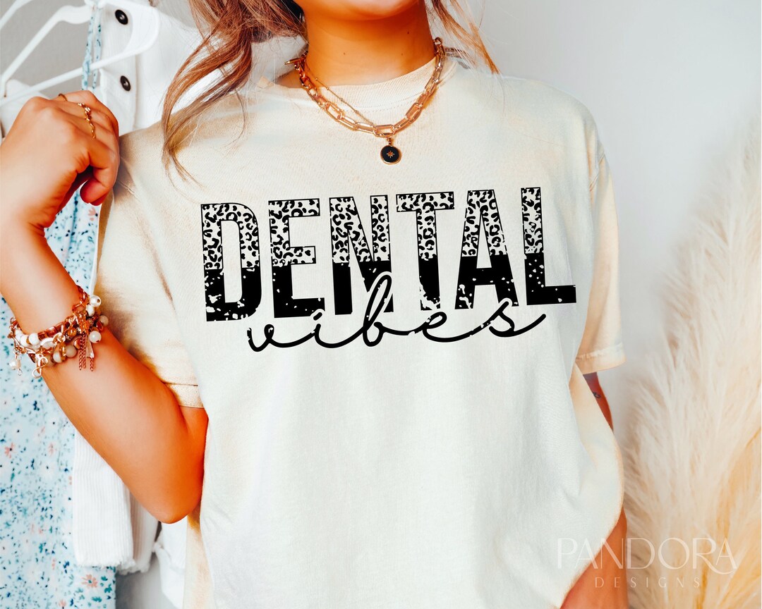 Dental Vibes Svg Png Dentist Dental Half Leopard Print Etsy