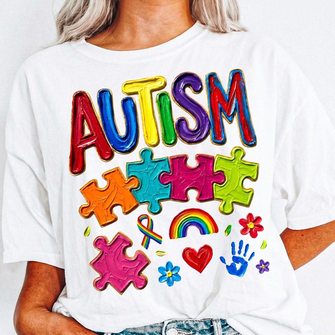 Autism Png, Autism Awareness Shirt Design, Colorful Puzzle Piece ...