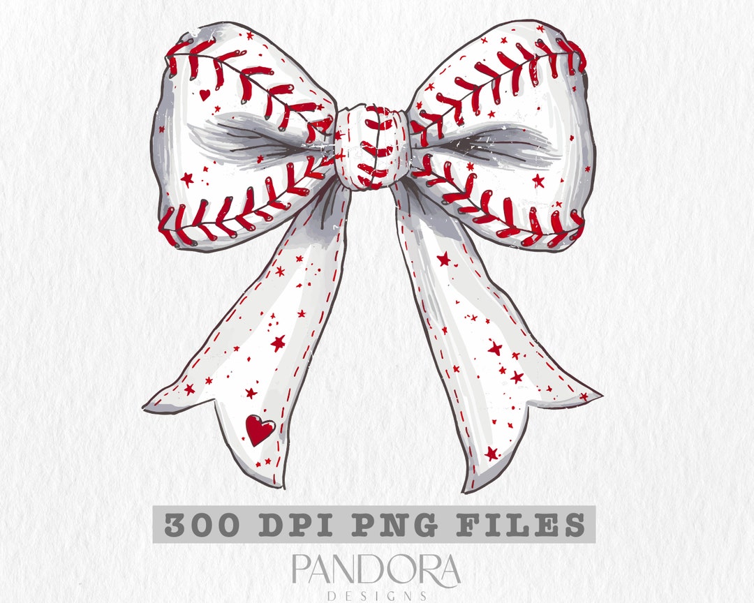 Baseball Bow Png, Coquette Baseball Png, Baseball Mom Png, Girly ...