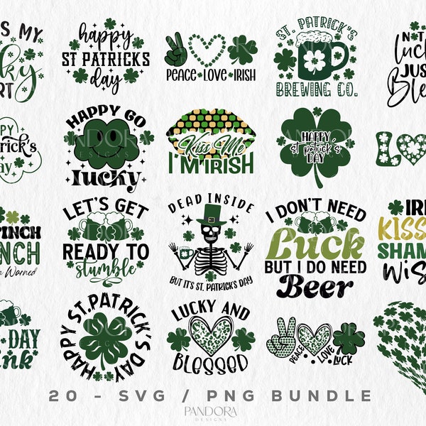 St. Patrick's Day Svg Png Bundle, St. Patty's Day Bundle, Commercial Use, Cut, Cricut, Sublimation Shirt Print Funny Quotes Instant Download