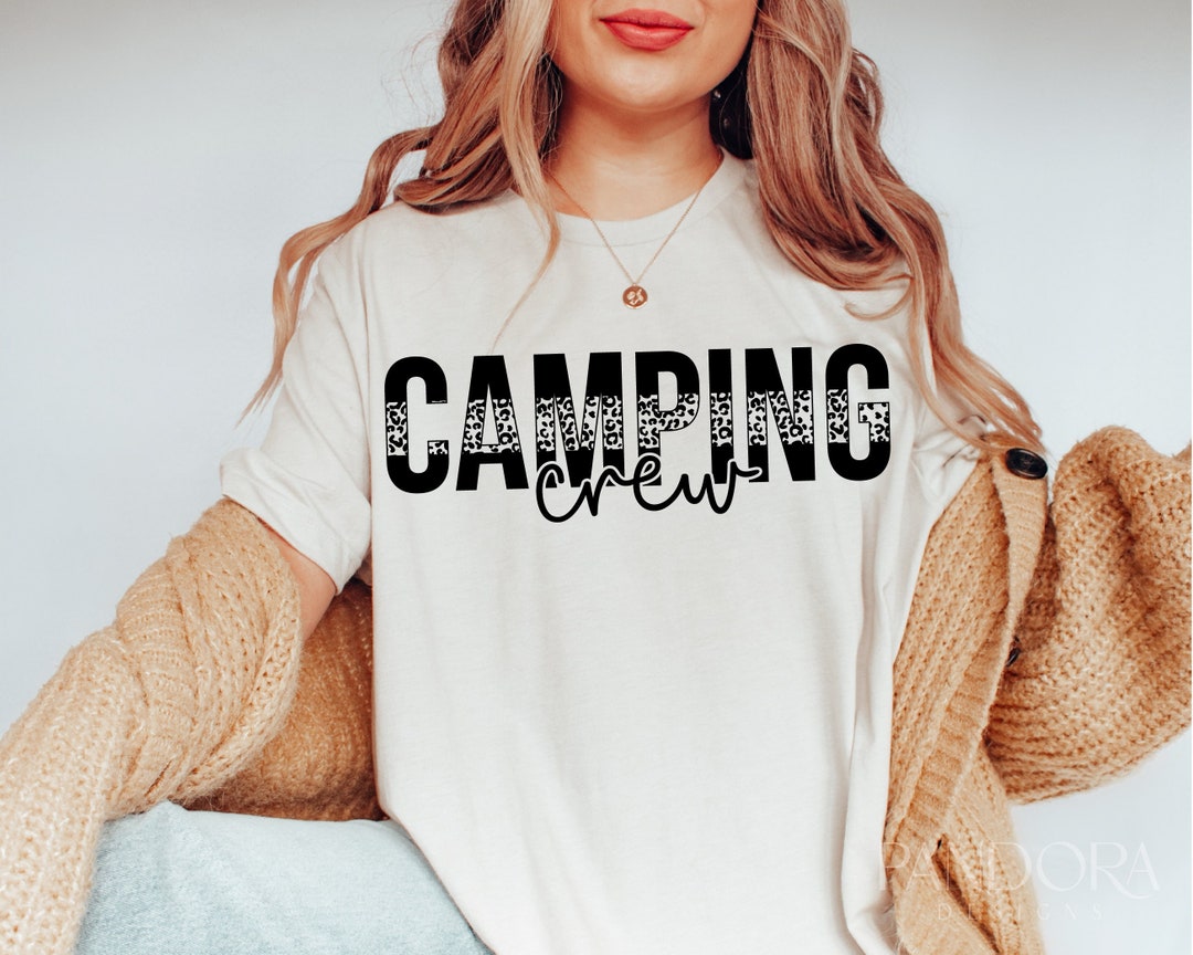 Camping Crew Svg Png, Half Leopard Print, Camper Shirt Design Cut ...