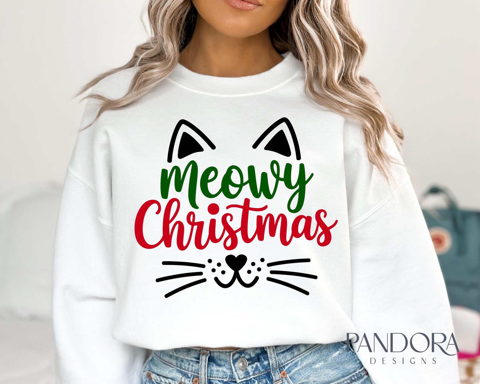 Meowy Christmas Svg Png, Cat Christmas Svg, Meowy Holiday Svg ...
