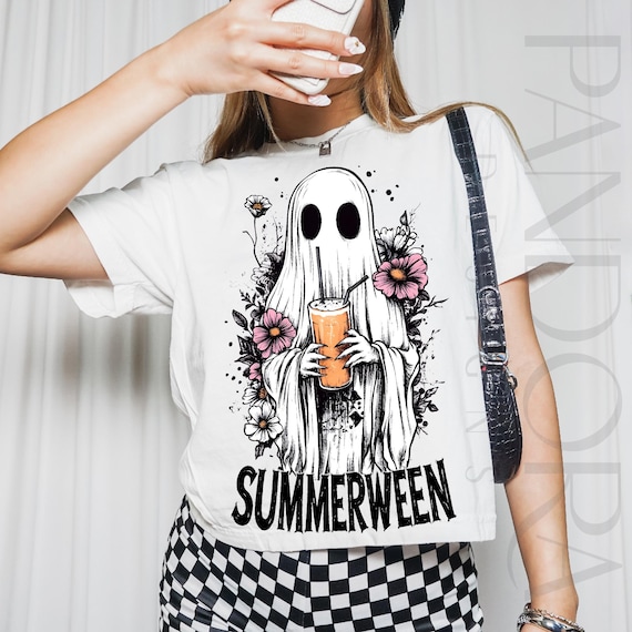 Summerween Png, Summer Halloween Png, Cute Halloween Png, Halloween Ghost Png, Creepy Cute Png, Spooky Floral Png, Halloween Png, Ghost Png