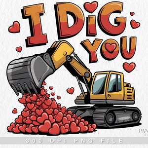 Ti amo PNG, Scavatore d'amore PNG, Scavatore carino PNG, San Valentino per ragazzi PNG, Clipart di San Valentino in costruzione, Design di edifici d'amore, Cuore PNG