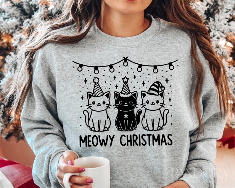 Meowy Christmas Svg Png, Christmas Cat Svg, Cat Mom Png, Cat Lover Gift ...