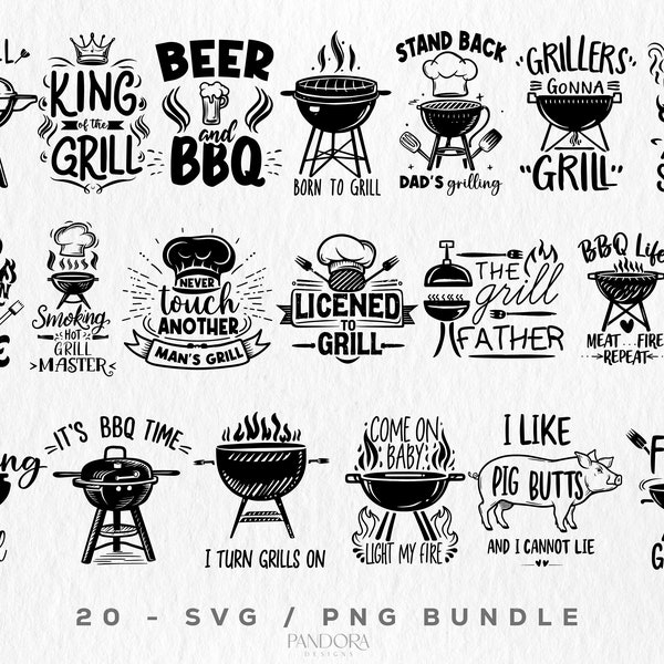BBQ Svg Png bundel, Barbecue SVG bundel, Grill Svg bundel, knippen, Cricut, commercieel gebruik digitaal bestand direct downloaden, BBQ Master Svg Vector