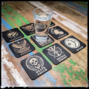 6x Lasergegraveerde Magic (MTG) houten onderzetters || MTG geïnspireerde accessoires || Speciale kunstwerken