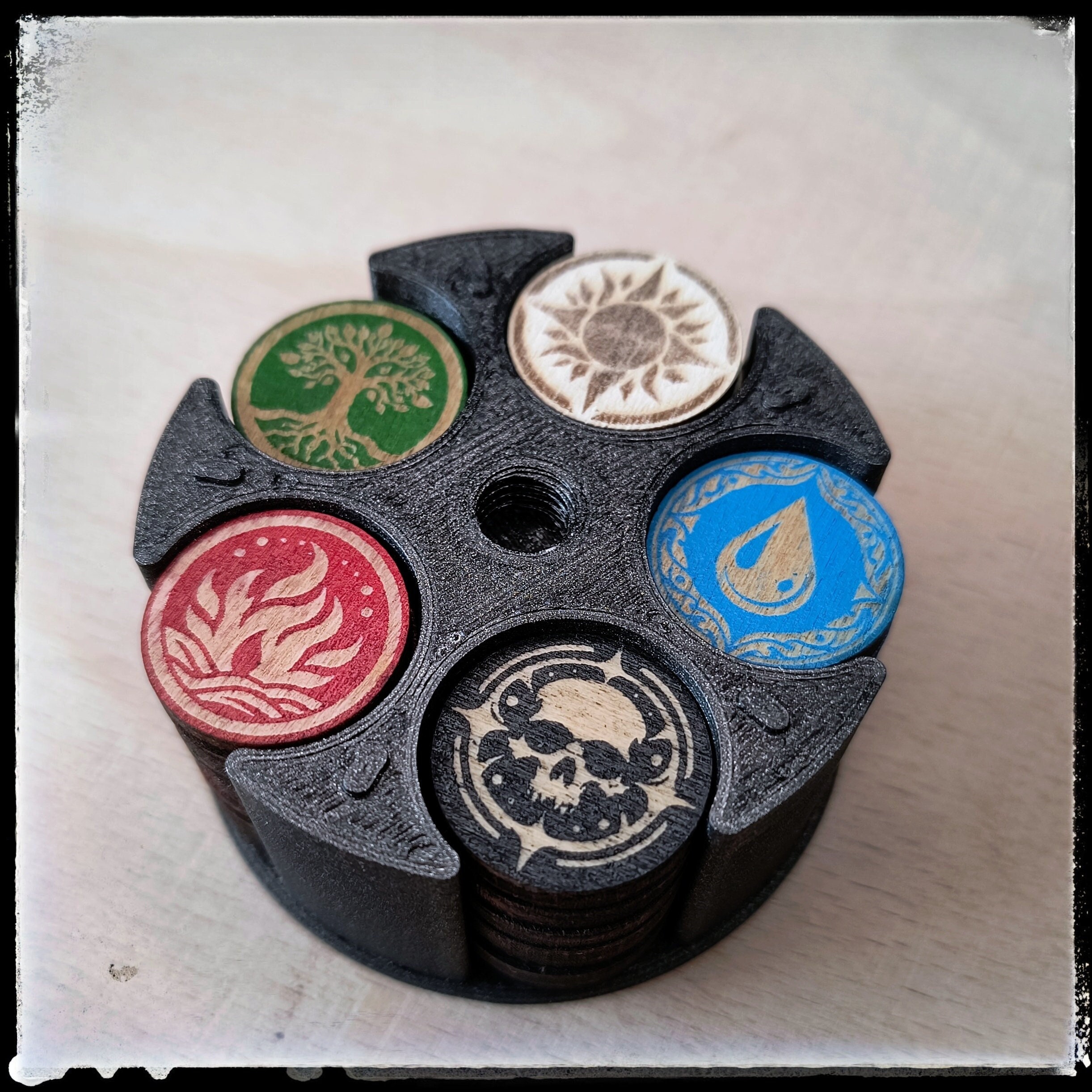 MTG 木製マナカウンター (30) 収納ボックス付き - 全マナカラーの