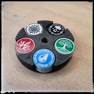 Acrylic Mana Counter / Token / Marker with Storage Box compatible with Magic (MtG) || 3D printed Accessories