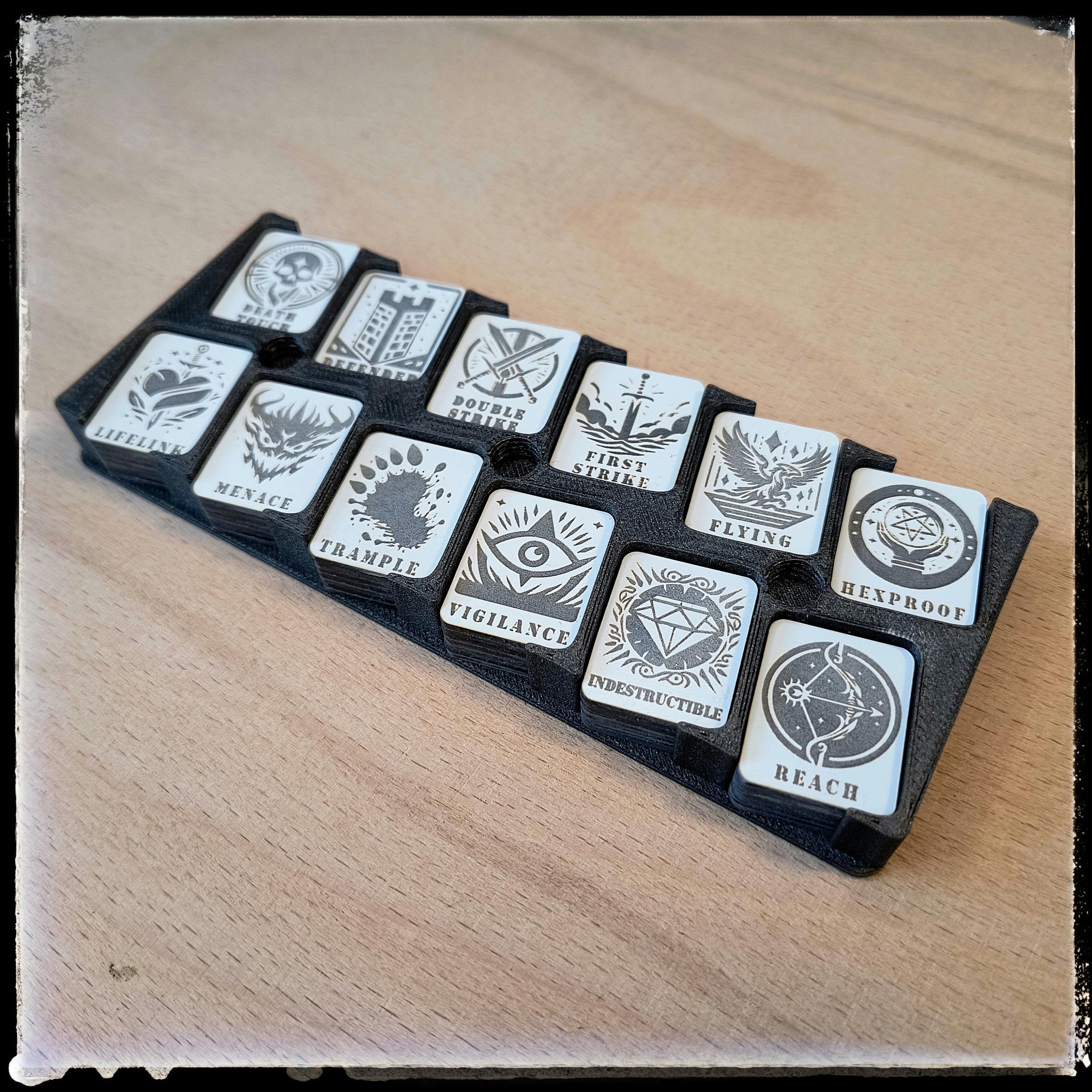 Wooden Ability Counter Set Compatible With Magic (MTG) || Laser