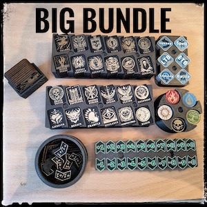 Bundle Ability Counter / Buffer Counter / +1+1 Counter with Storage Box for Magic (MTG) || 3D printed and Laser engraved Accessories for MtG