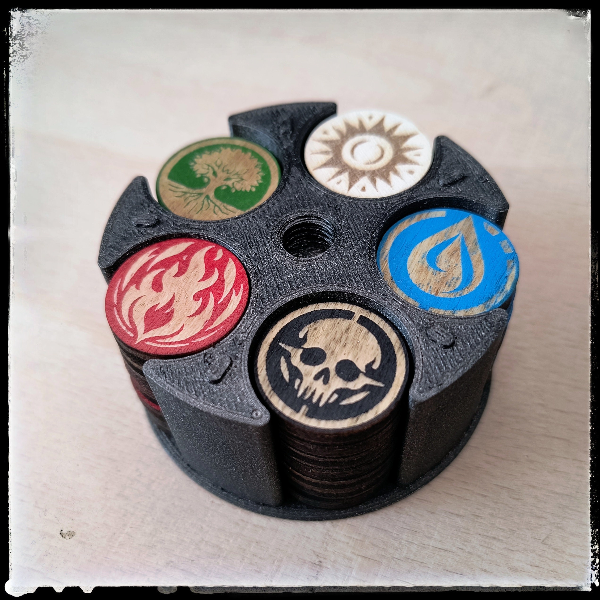 MTG 木製マナカウンター (30) 収納ボックス付き - 全マナカラーの