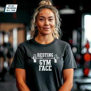 Resting gym face, Squat, Cute Gym Shirt, Tee, Workout shirt, Workout Mom gift, Funny Squat Tshirt, Workout funny,