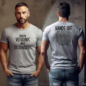 Back veterans not billionaires, hands off, protest shirt, resist, social justice tee, fdt