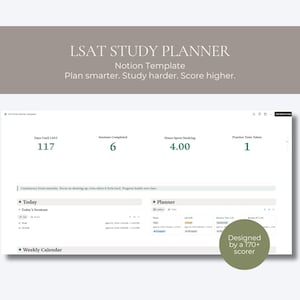 Mall för LSAT-studieplanerare | LSAT-tracker, studieschema, förberedelser inför juridikutbildningen, LSAT-instrumentpanel, digital planerare