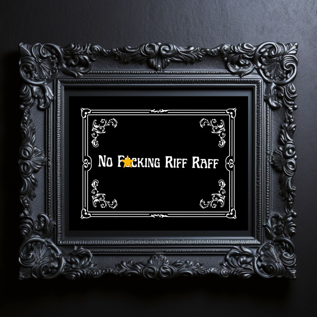 Riff Rude No Fucking Riff Raff Poster Decor, Gothic Style Mature and Funny Slang ...