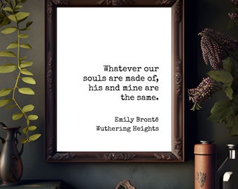 Lámina con cita de Cumbres Borrascosas: Arte mural literario de Emily Brontë (Descarga digital)